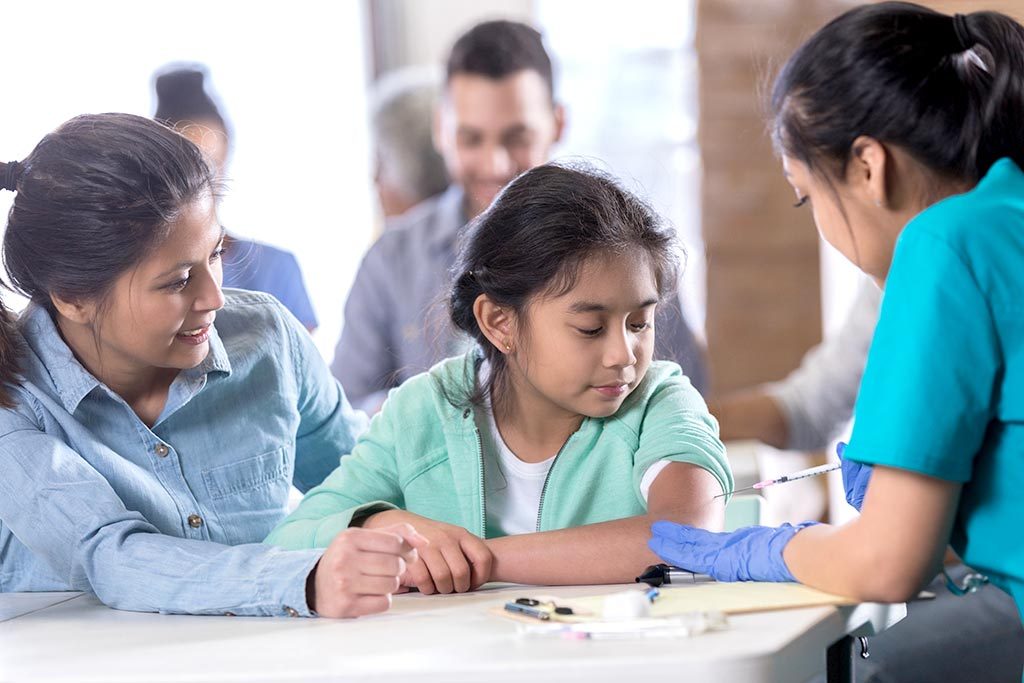 Child receives vaccination