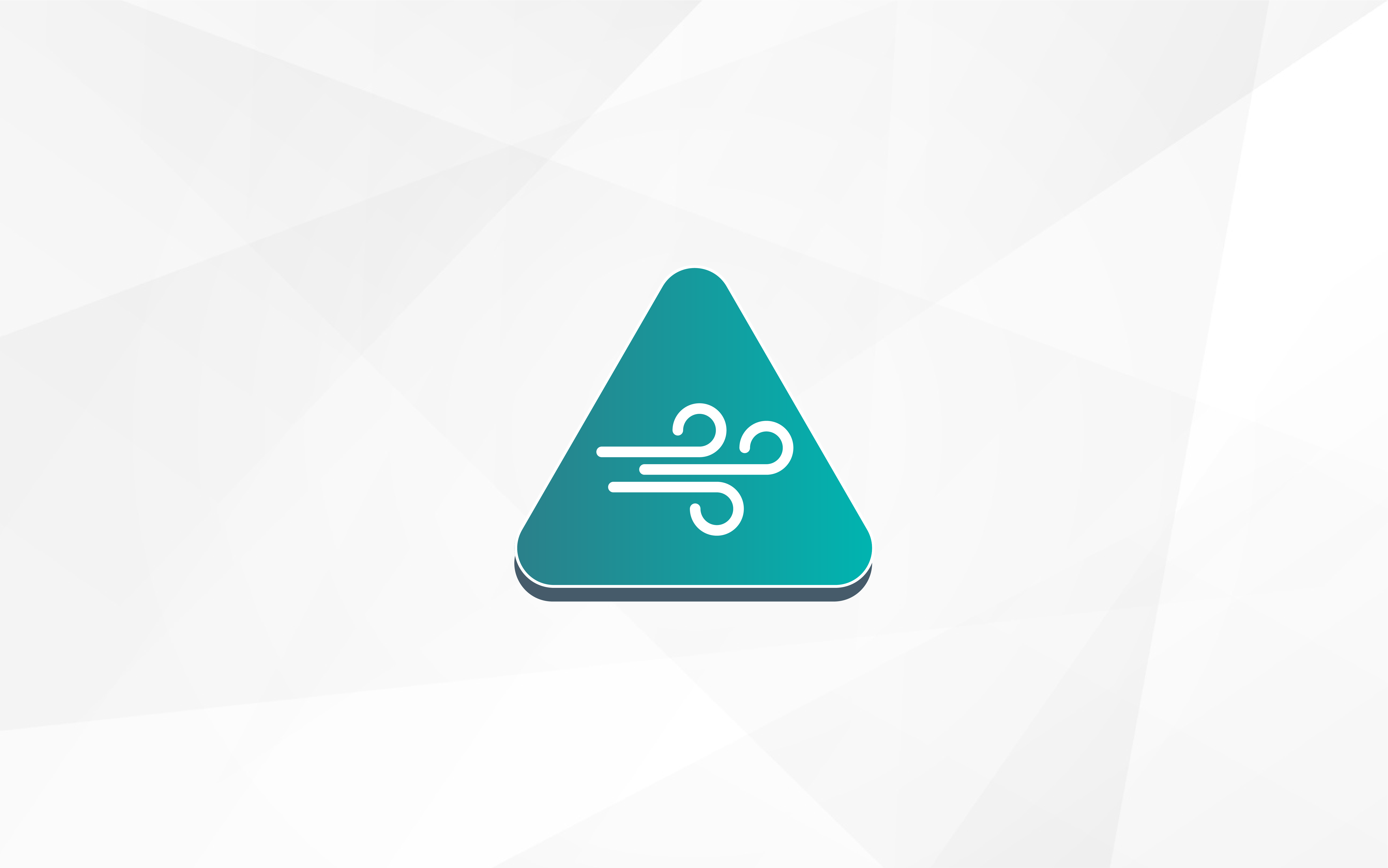 Triangle with wind blowing inside