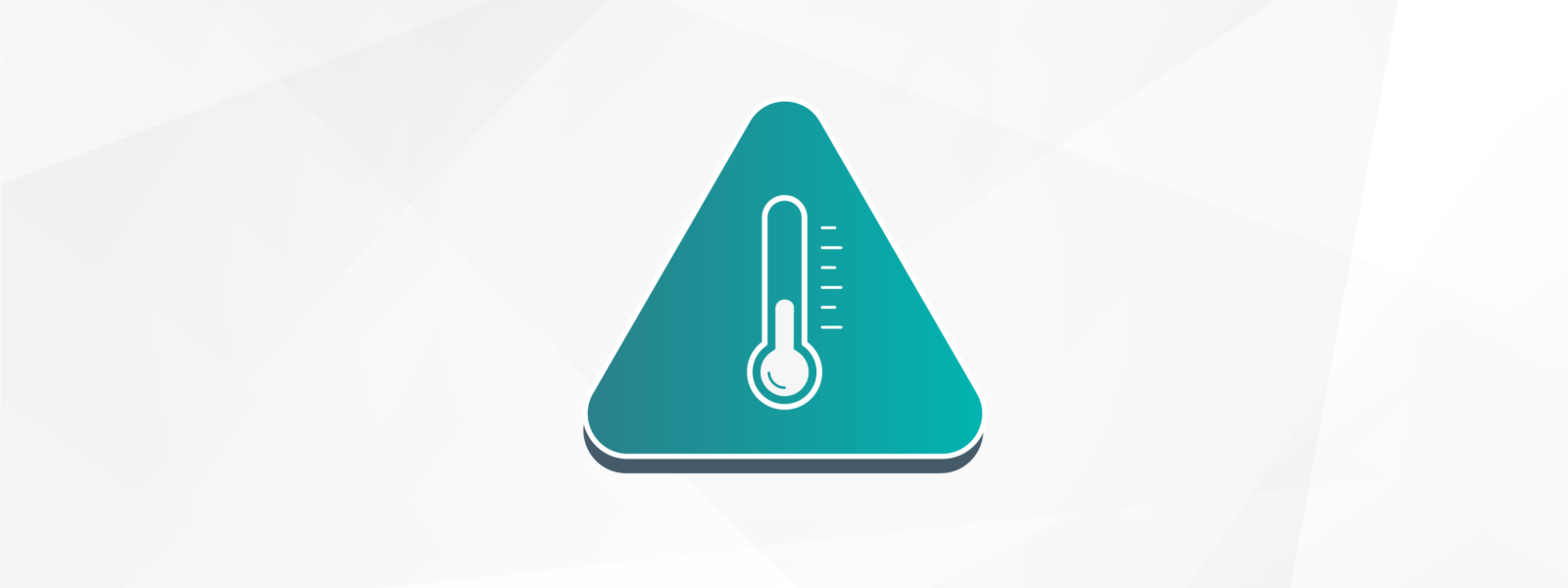 Triangle symbol with a thermometer inside